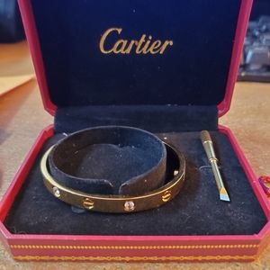 Cartier love bracelet 18k gold 4 diamonds